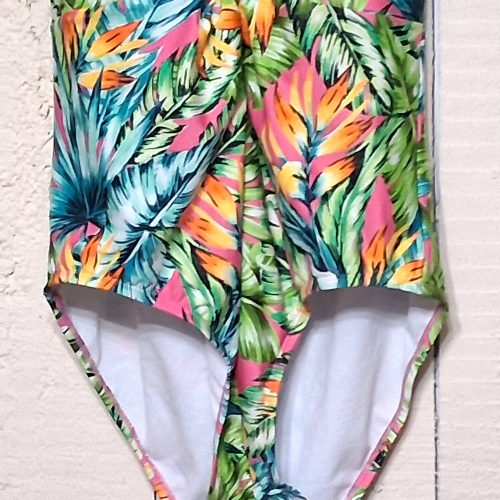 Vibrant Tropical Women's One-Piece Swimsuit - Picture 3 of 9